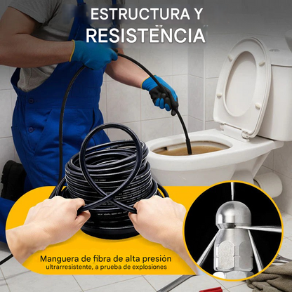 🔗Herramienta de limpieza de basura para conectar a un lavadero de autos 🚰Limpiador de basura para baño/cocina 🧹Chorro de agua a alta presión para liberación rápida, resistente a alta presión y a prueba de fugas 💧Imprescindible en cualquier hogar