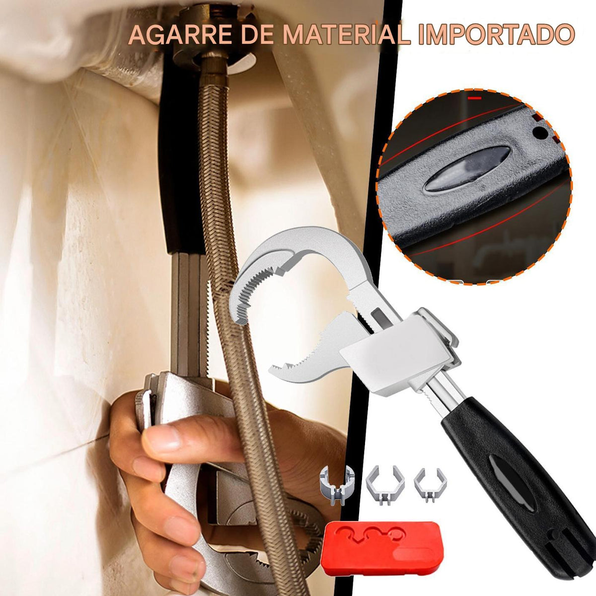 🔥【30% DE DESCUENTO】🔧Herramienta antideslizante para quitar grifos de lavabo de baño con llave multifuncional