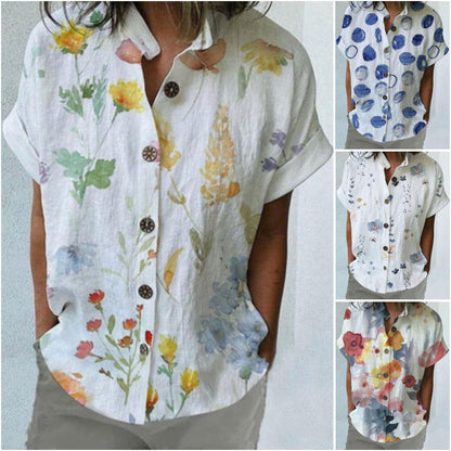 💖[S-5XL] 2023 Noua cămașă cu mânecă scurtă cu imprimeu liber 2023 New Loose Print