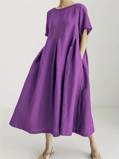 【40-120KG】【M-5XL】 2025🌟 Perfektné šaty na leto!👗 Olivovozelené šaty áčkového strihu – elegantné a ležérne