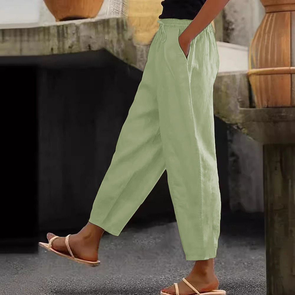 😍💕Zľava -48%💕【40-120 kg】Dámske casual nohavice z bavlny a ľanu ✅Platba na dobierku