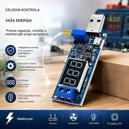 🔌【Rozhranie Micro USB + rozhranie Type-C】💻 Nastaviteľný napájací modul USB – 5V viacvýstupný regulátor napätia (3,3 – 24 V) | Stolný napájací zdroj pre všetky zariadenia 🔋