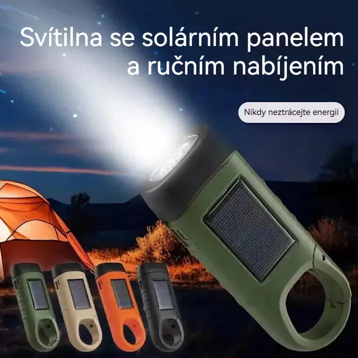 ⚡Solárne svietidlo s manuálnym nabíjaním - prenosný generátor, skvelé pre núdzové situácie a dobrodružstvá!