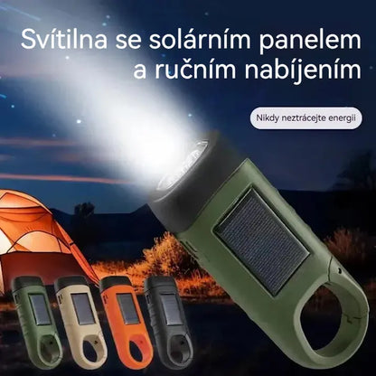 ⚡Solárne svietidlo s manuálnym nabíjaním - prenosný generátor, skvelé pre núdzové situácie a dobrodružstvá!