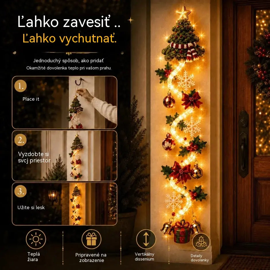 🎄🎃Posledný deň! 🎅Užite si 50% zľavu na svietiace vianočné ozdoby na dvere!