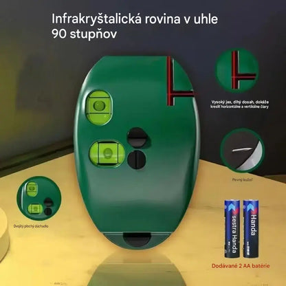 🔴 2-v-1 pravouhlá laserová vodováha — Rýchle a presné zarovnanie, bez potreby značenia šnúrkou