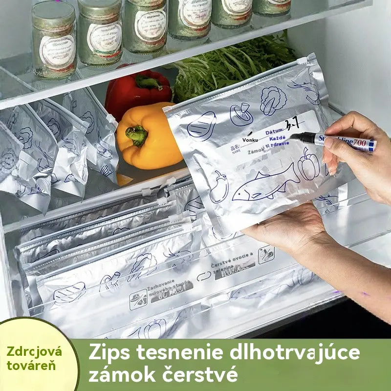 🍲✨【Balenie 30 kusov】💥Antibakteriálne hliníkové fóliové vrecká – super pohodlné použitie, vynikajúci účinok uzamknutia sviežosti.【10 malých + 10 stredných + 10 veľkých】