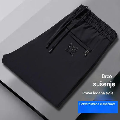 🧊😍【M-5XL】Uske ljetne sportske hlače od ledeno plave svile za muškarce