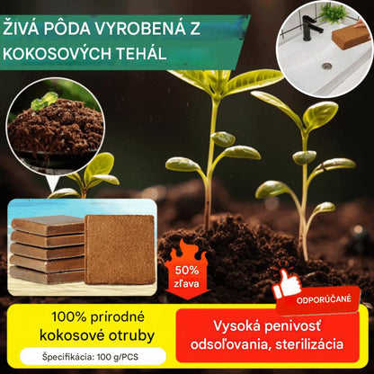 🔥🔥【3ks】Výživná kokosová tehlová pôda