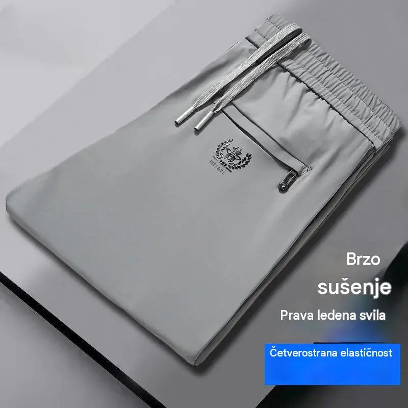 🧊😍【M-5XL】Uske ljetne sportske hlače od ledeno plave svile za muškarce