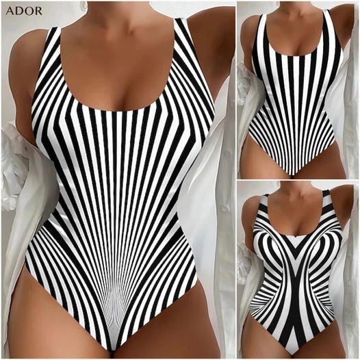 🩱Časovo obmedzený výpredaj [😍S~6XL] Sexy pruhované jednodielne plavky