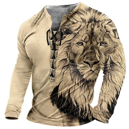 🦁🦁Novinka 2026🔥 Pánske ležérne tričko s 3D potlačou