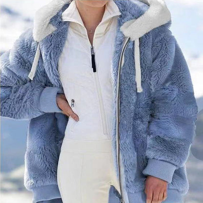 ☃️Časovo obmedzená ponuka 39% ❄️ 【S-5XL】 Dámska hrubá plyšová bunda s kontrastnými pruhmi 2026