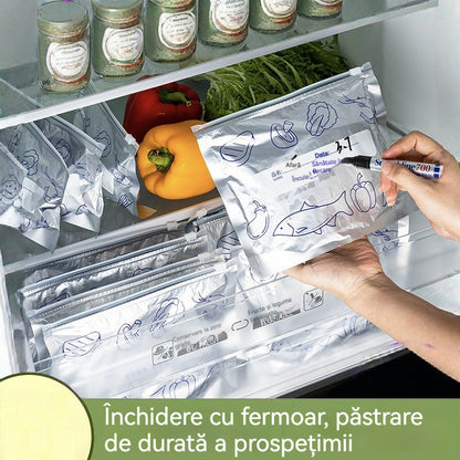 🔥🔥Un total de 30 de pungi antibacteriene din folie de aluminiu, super ușor de utilizat și care își păstrează prospețimea.