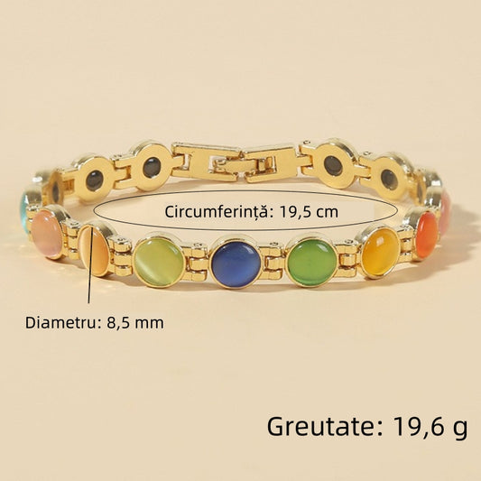 🎗✨Elegantný magnetický zlatý náramok s mačacím okom