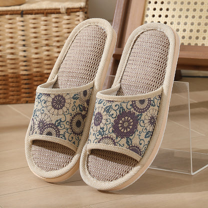 💟✨【2 páry】【37-40】Nové vyšívané domáce papuče z bavlny a ľanu