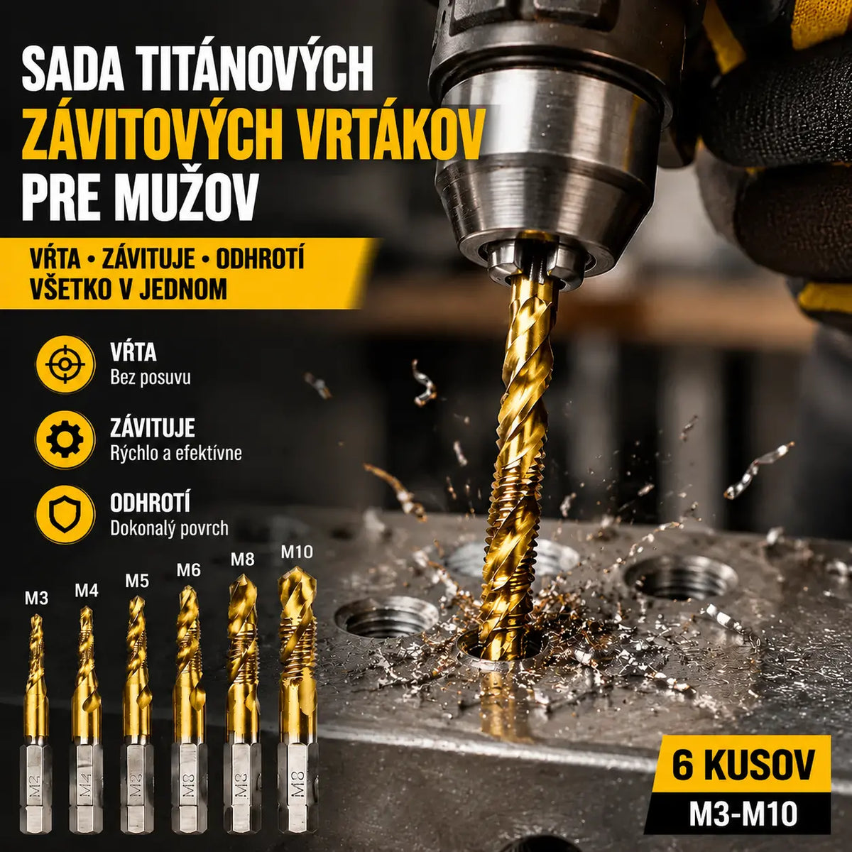 🔥【Kúpte 6 kusov a získajte 6 zadarmo (12 kusov)】🧰🔩 Sada viacúčelových vrtákov