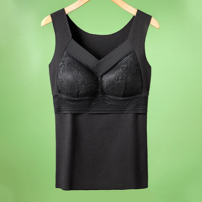 🔥Kúp 1 a 1 dostaneš zadarmo❤️【L-4XL】Čipková podprsenka s tílkom a nádherným dizajnom chrbta; účinne dvíha a naberá poprsie, čím zabraňuje jeho ovisnutiu ✅【Odporúčané lekárom】