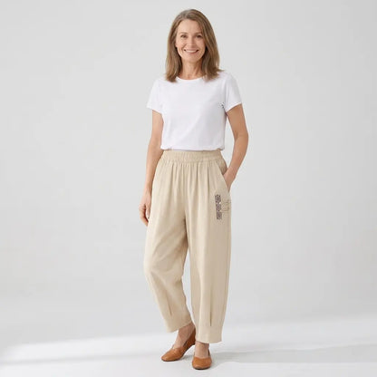 🔥【M–4XL】👖 Ľahké a priedušné letné nohavice z bavlny a ľanu – moderné ležérne skrátené nohavice