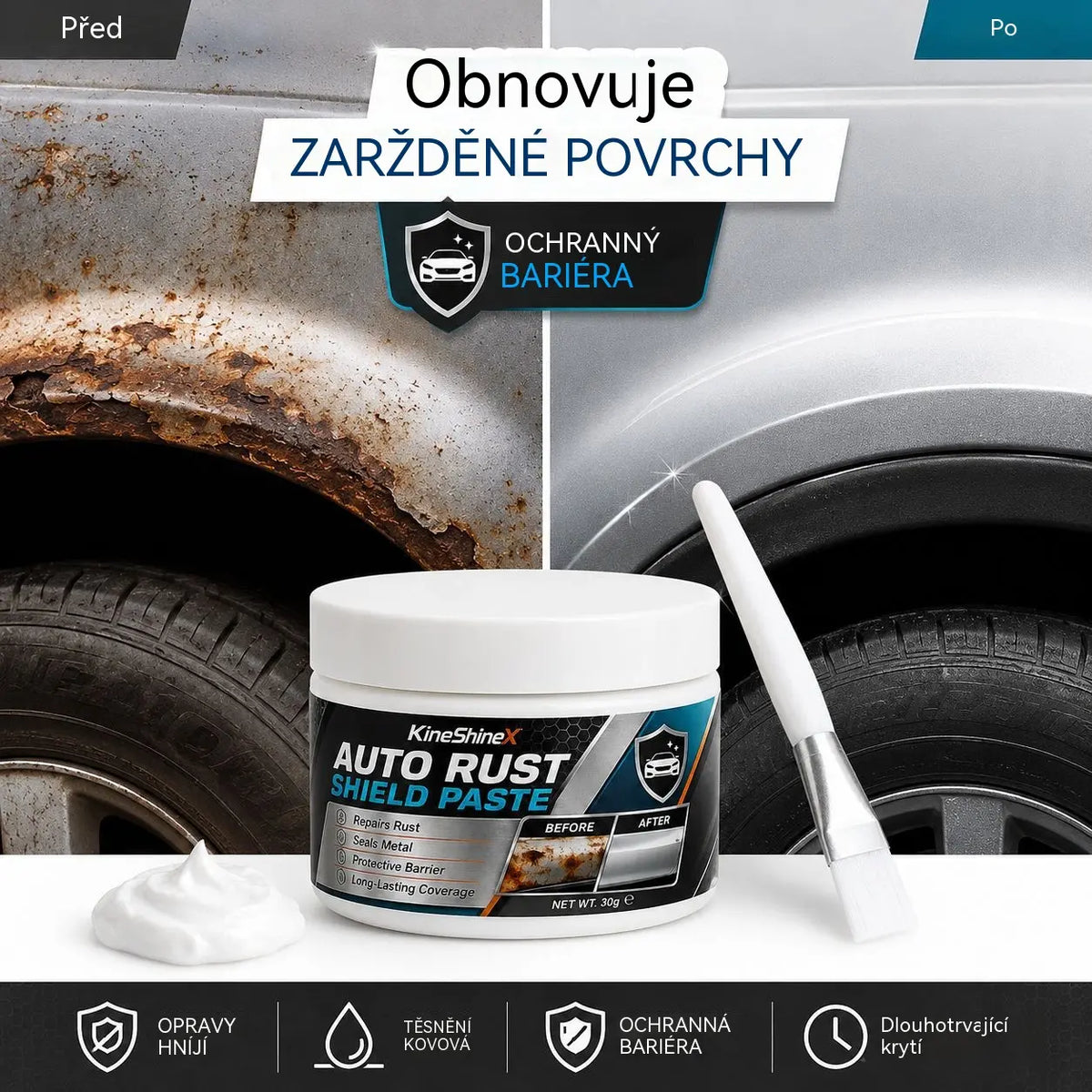 🔥【2 sady len za 23 €】⚙️✨Odstraňovač hrdze z kovu auta