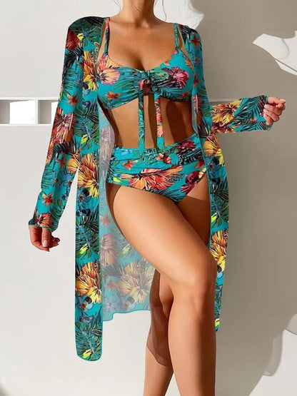 🔥Top hit【Zľava 50%】 ☀️👙【S-2XL】2026 Nová trojdielna letná plavková súprava