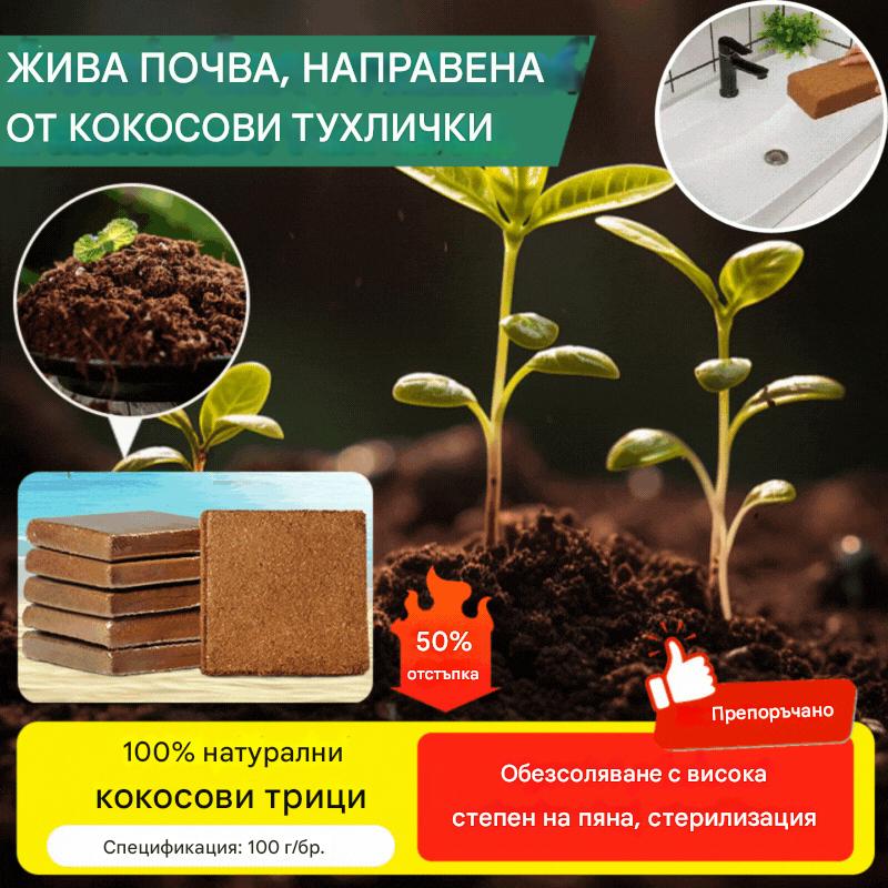 💥【3 бр】🌱🌱Подхранваща почва от кокосови тухли