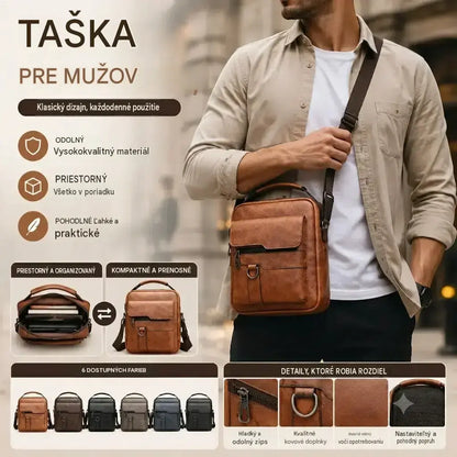 🏆【Prémiová pravá koža】Pánska retro ležérna taška cez rameno s veľkou kapacitou