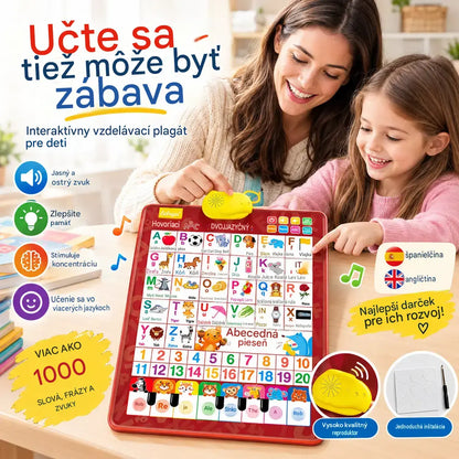 🔊Hovoriaca vzdelávacia dvojjazyčná tabuľa | Abeceda so zvukom 26/27 písmen | Luxusná darčeková sada pre deti 🎁