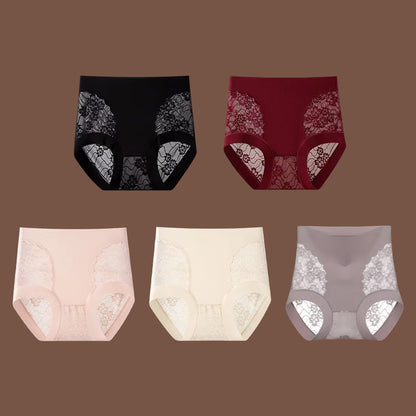 Braguitas de control de abdomen de alta elasticidad con encaje sin costuras para mujer, bragas moldeadoras y levantadoras de glúteos