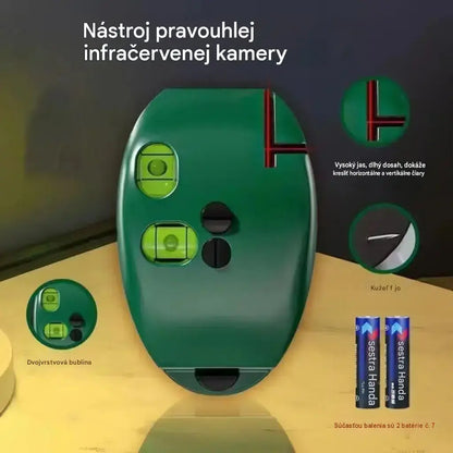 🔴 2-v-1 pravouhlá laserová vodováha — Rýchle a presné zarovnanie, bez potreby značenia šnúrkou