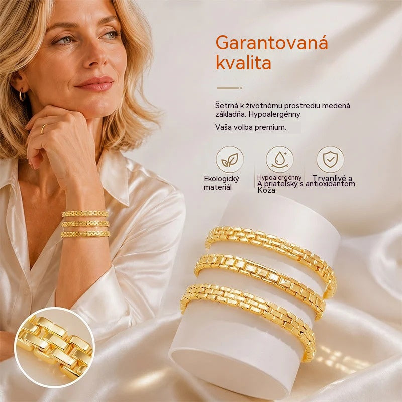 ✨ Zľava 50 %! 🔷 Geometrický retiazkový náramok: Jednoduchý, moderný a sofistikovaný. Ideálny na každodenné nosenie alebo ako ozdoba. Pohodlný a všestranný. 💫
