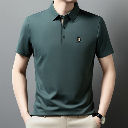 【M-4XL】Nové leto 2026, ľadovo hodvábne ležérne polo tričko s polo rukávmi a klopou