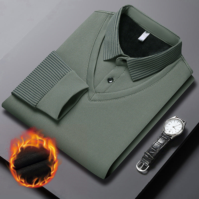 【M-4XL】Dvojdielne polo tričko s imitáciou vzoru a patchworkovými pruhmi