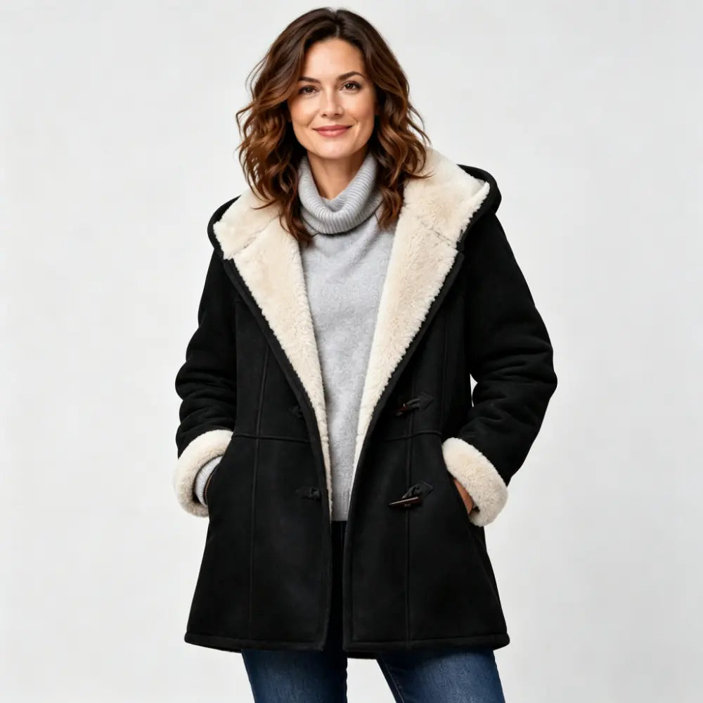 🐏🥼50% OFF💖 Elegantný a teplý dámsky kabát z imitácie semišu s flísovou podšívkou, veľkosti S-5XL, ležérna zimná bunda