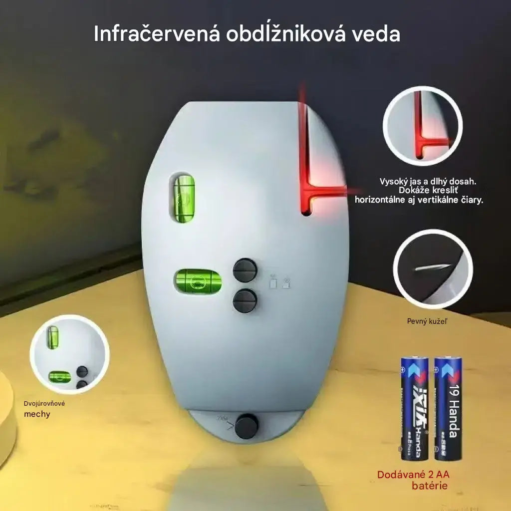 🔴 2-v-1 pravouhlá laserová vodováha — Rýchle a presné zarovnanie, bez potreby značenia šnúrkou