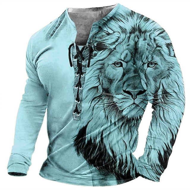 🦁🦁Novinka 2026🔥 Pánske ležérne tričko s 3D potlačou