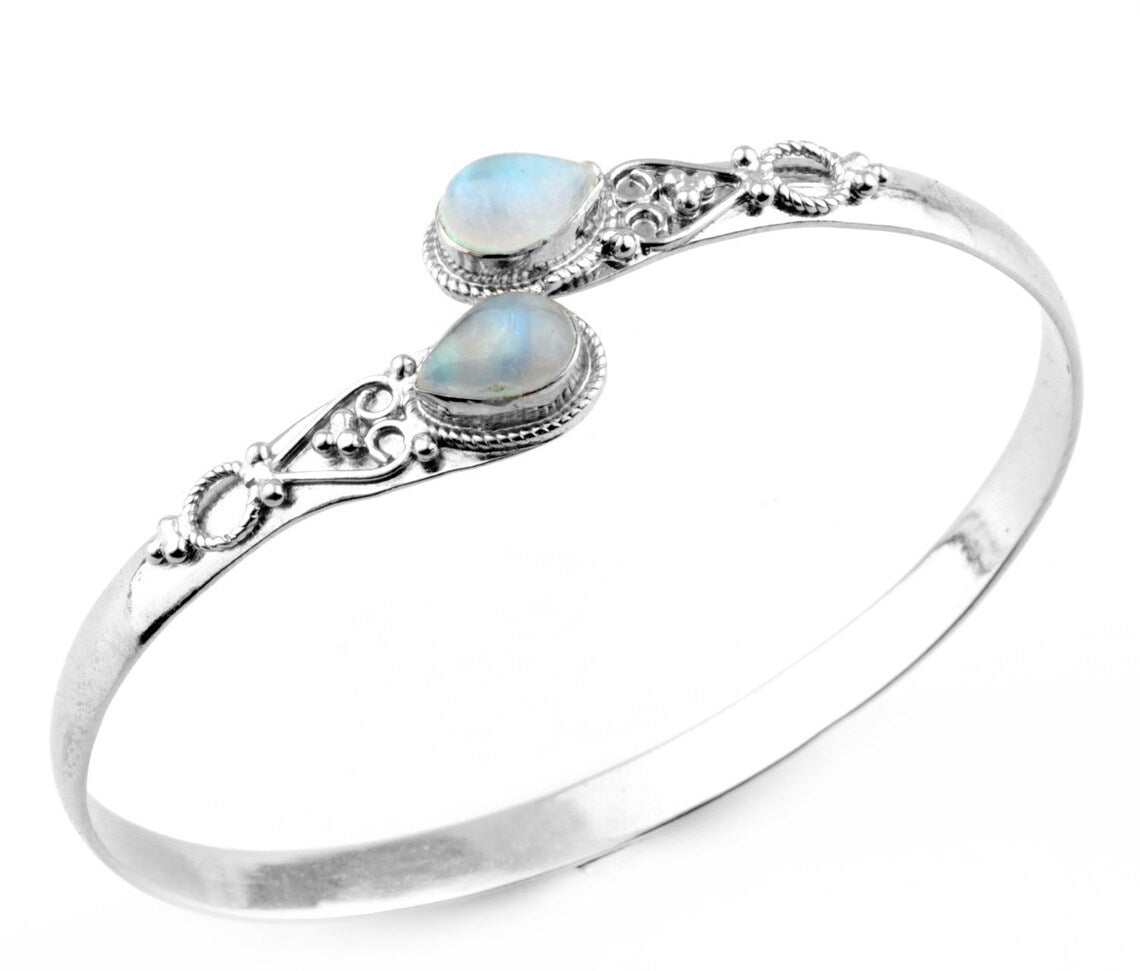 【50%OFF】💖Vintage strieborný náramok S925 so zeleným achátom