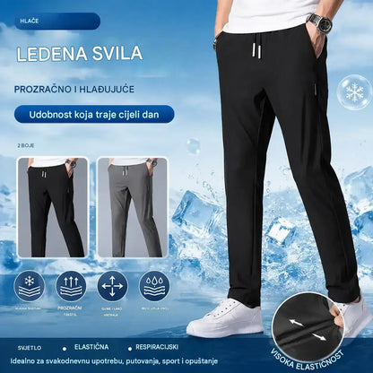 🧊😍【M-5XL】Uske ljetne sportske hlače od ledeno plave svile za muškarce