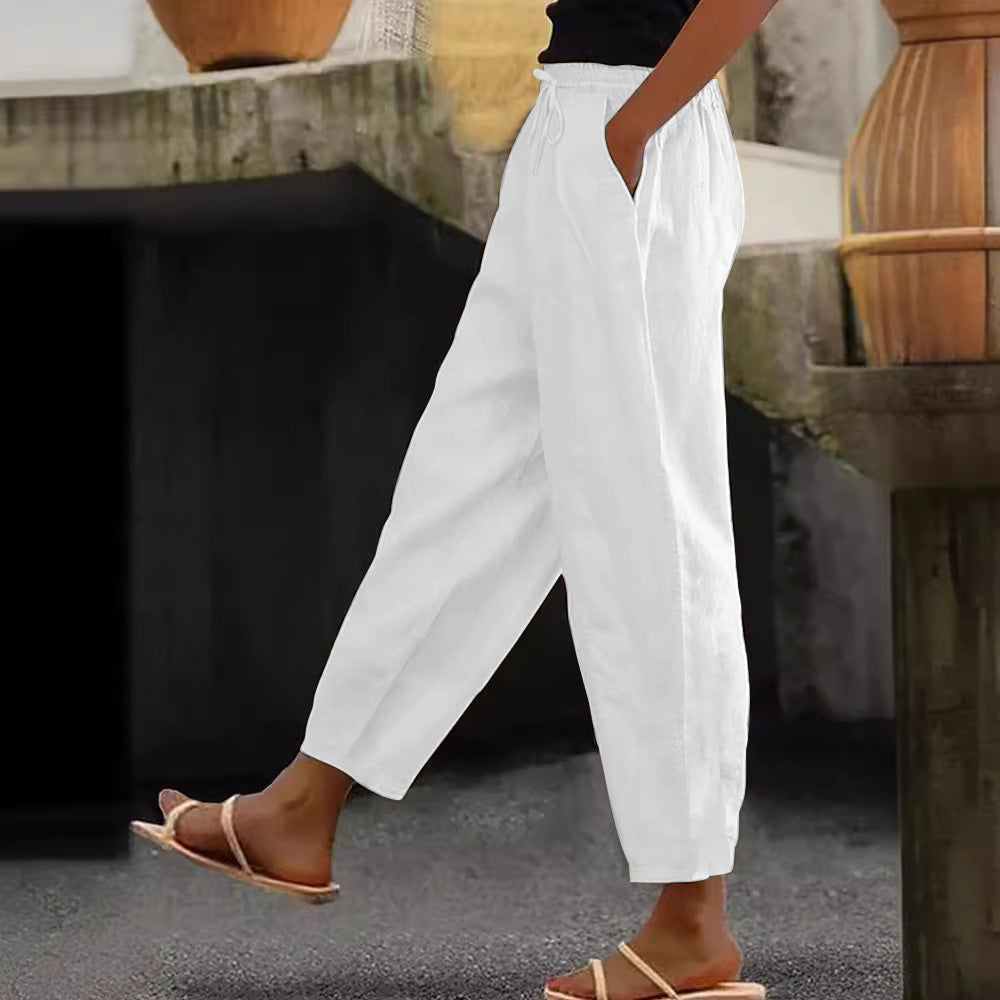 😍💕Zľava -48%💕【40-120 kg】Dámske casual nohavice z bavlny a ľanu ✅Platba na dobierku