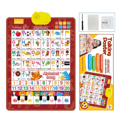 🔊Hovoriaca vzdelávacia dvojjazyčná tabuľa | Abeceda so zvukom 26/27 písmen | Luxusná darčeková sada pre deti 🎁