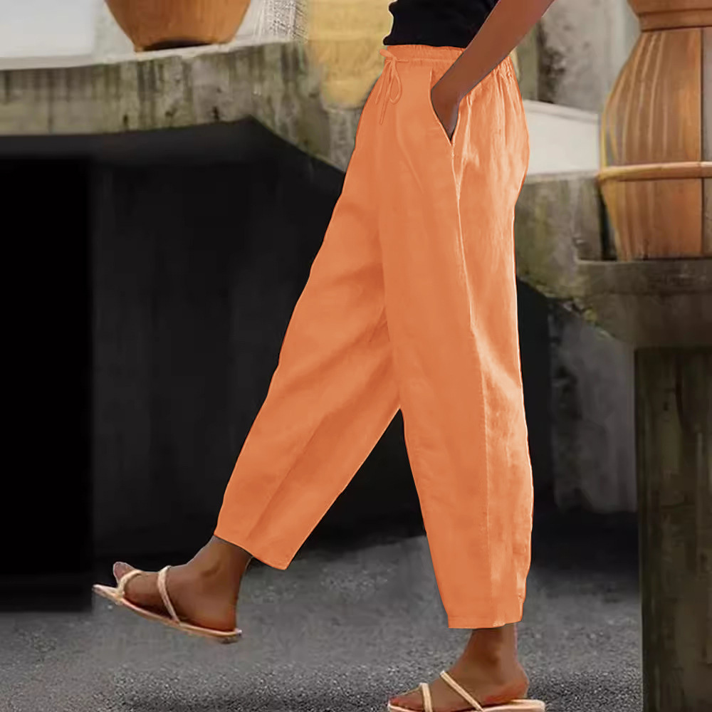 😍💕Zľava -48%💕【40-120 kg】Dámske casual nohavice z bavlny a ľanu ✅Platba na dobierku