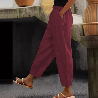 😍💕Zľava -48%💕【40-120 kg】Dámske casual nohavice z bavlny a ľanu ✅Platba na dobierku