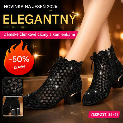 🔥【35-41】👠Elegantné dámske čižmy s trblietavými kamienkami na jeseň 2026