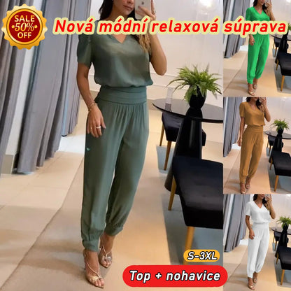 【Veľkosť S-3XL】[Top + Nohavice] Dámsky ležérny dvojdielny set✅ Platba na dobierku✅