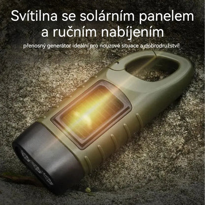 ⚡Solárne svietidlo s manuálnym nabíjaním - prenosný generátor, skvelé pre núdzové situácie a dobrodružstvá!