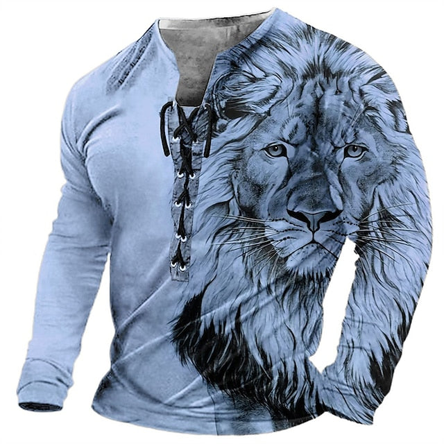 🦁🦁Novinka 2026🔥 Pánske ležérne tričko s 3D potlačou