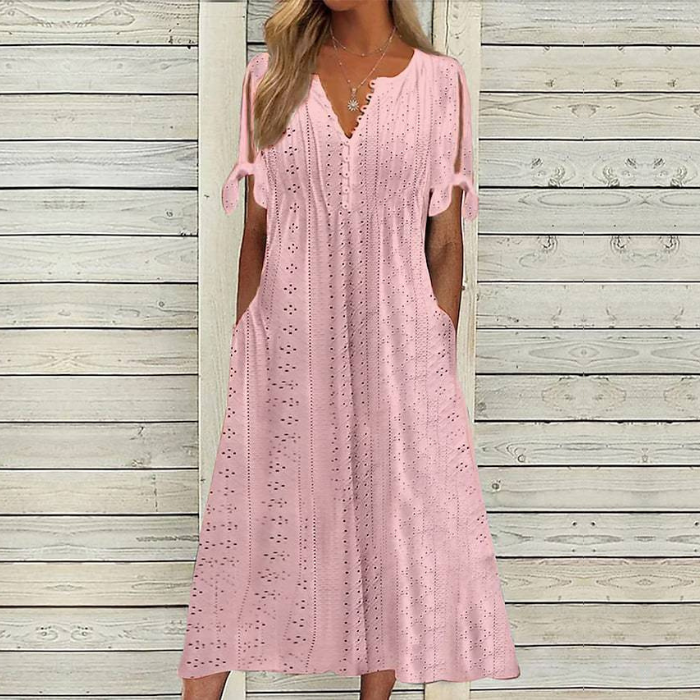 【🏆Hotovo predávaný produkt】👗Jednoduché a nádherné jednofarebné šaty