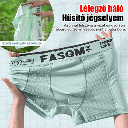 🔥✨【Especiales de verano🔥】【Paquete de 6】Calzoncillos bóxer de malla de seda de hielo transpirables de verano para hombre-
