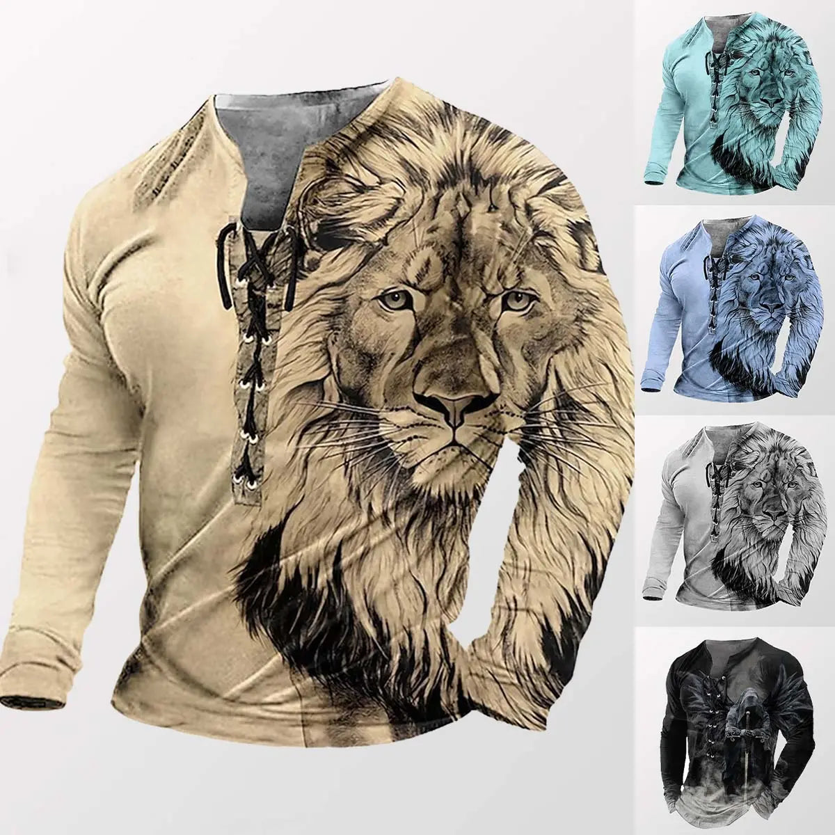 🦁🦁Novinka 2026🔥 Pánske ležérne tričko s 3D potlačou