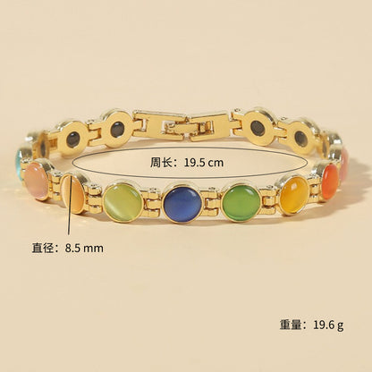 🎗✨Elegantný magnetický zlatý náramok s mačacím okom